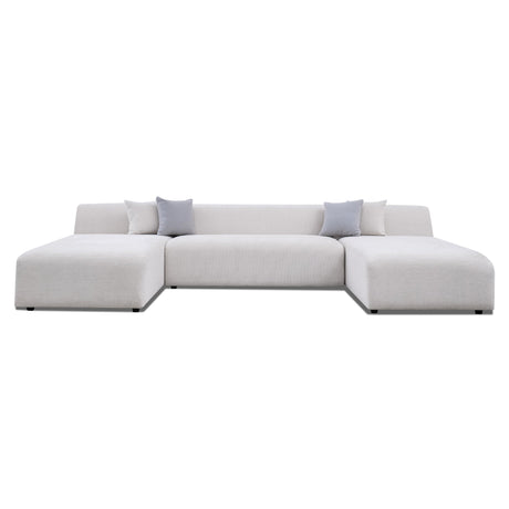 Audrey Cream Chenille U Shape Corner Sofa from Ashcroft Furniture - Luna Furniture