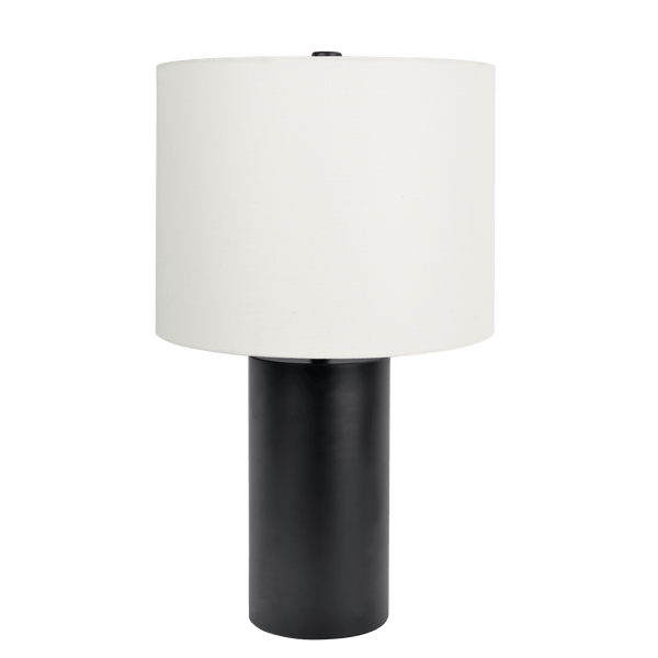 Aura Black Table Lamp with On/Off Switch Black Block Base