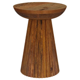 Aureo Wild Honey Round Solid Wood Accent Side Table from Coaster - Luna Furniture