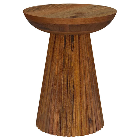 Aureo Wild Honey Round Solid Wood Accent Side Table from Coaster - Luna Furniture