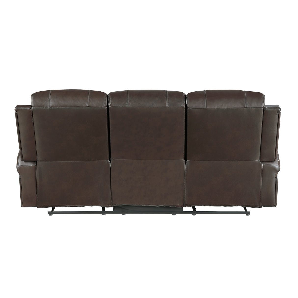 Austin Brown Genuine Leather Double Reclining Sofa from Homelegance - Luna Furniture