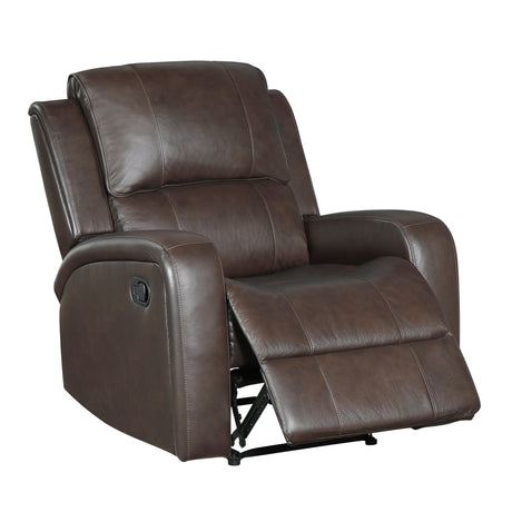 Austin Brown Genuine Leather Reclining Living Room Set from Homelegance - Luna Furniture