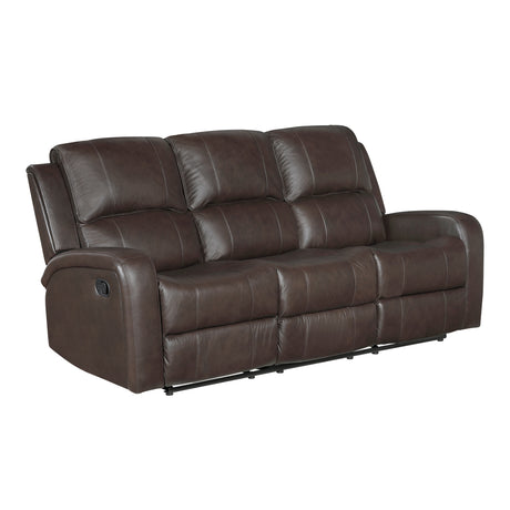 Austin Brown Genuine Leather Reclining Living Room Set from Homelegance - Luna Furniture