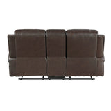 Austin Brown Genuine Leather Reclining Sofa and Loveseat from Homelegance - Luna Furniture