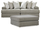 Avaliyah Ash 2-Piece Sectional with Ottoman from Ashley Furniture - Luna Furniture