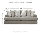 Avaliyah Ash 2-Piece Sectional with Ottoman from Ashley Furniture - Luna Furniture