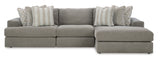 Avaliyah Ash 3-Piece RAF Chaise Sectional from Ashley - Luna Furniture