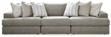 Avaliyah Ash 3-Piece Sectional with Ottoman from Ashley - Luna Furniture