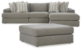 Avaliyah Ash 3-Piece Sectional with Ottoman from Ashley - Luna Furniture