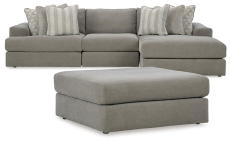 Avaliyah Ash 3-Piece Sectional with Ottoman from Ashley - Luna Furniture