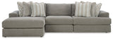 Avaliyah Ash 3-Piece Sectional with Ottoman from Ashley - Luna Furniture