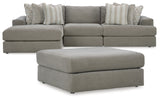 Avaliyah Ash 3-Piece Sectional with Ottoman from Ashley - Luna Furniture