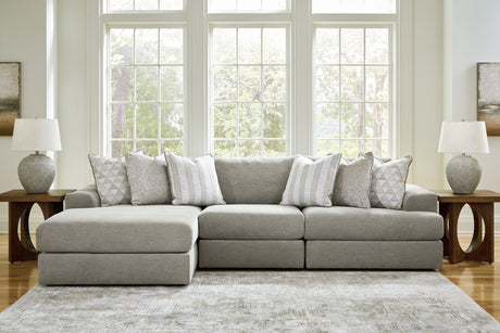 Avaliyah Ash 3-Piece Sectional with Ottoman from Ashley - Luna Furniture