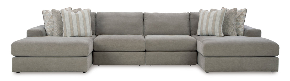 Avaliyah Ash 4-Piece Double Chaise Sectional from Ashley - Luna Furniture