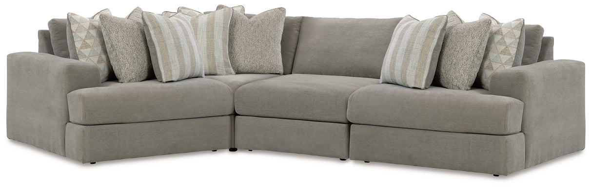 Avaliyah Ash 4-Piece Sectional with Ottoman from Ashley - Luna Furniture