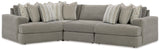 Avaliyah Ash 4-Piece Sectional with Ottoman from Ashley - Luna Furniture