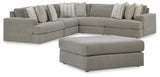 Avaliyah Ash 5-Piece Sectional with Ottoman from Ashley - Luna Furniture