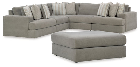 Avaliyah Ash 5-Piece Sectional with Ottoman from Ashley - Luna Furniture