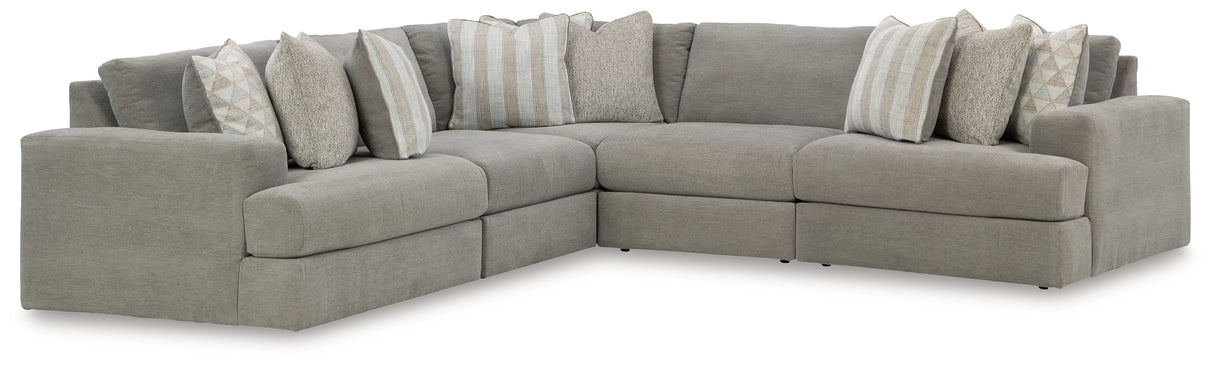 Avaliyah Ash 5-Piece Sectional with Ottoman from Ashley - Luna Furniture