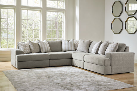Avaliyah Ash 5-Piece Sectional with Ottoman from Ashley - Luna Furniture