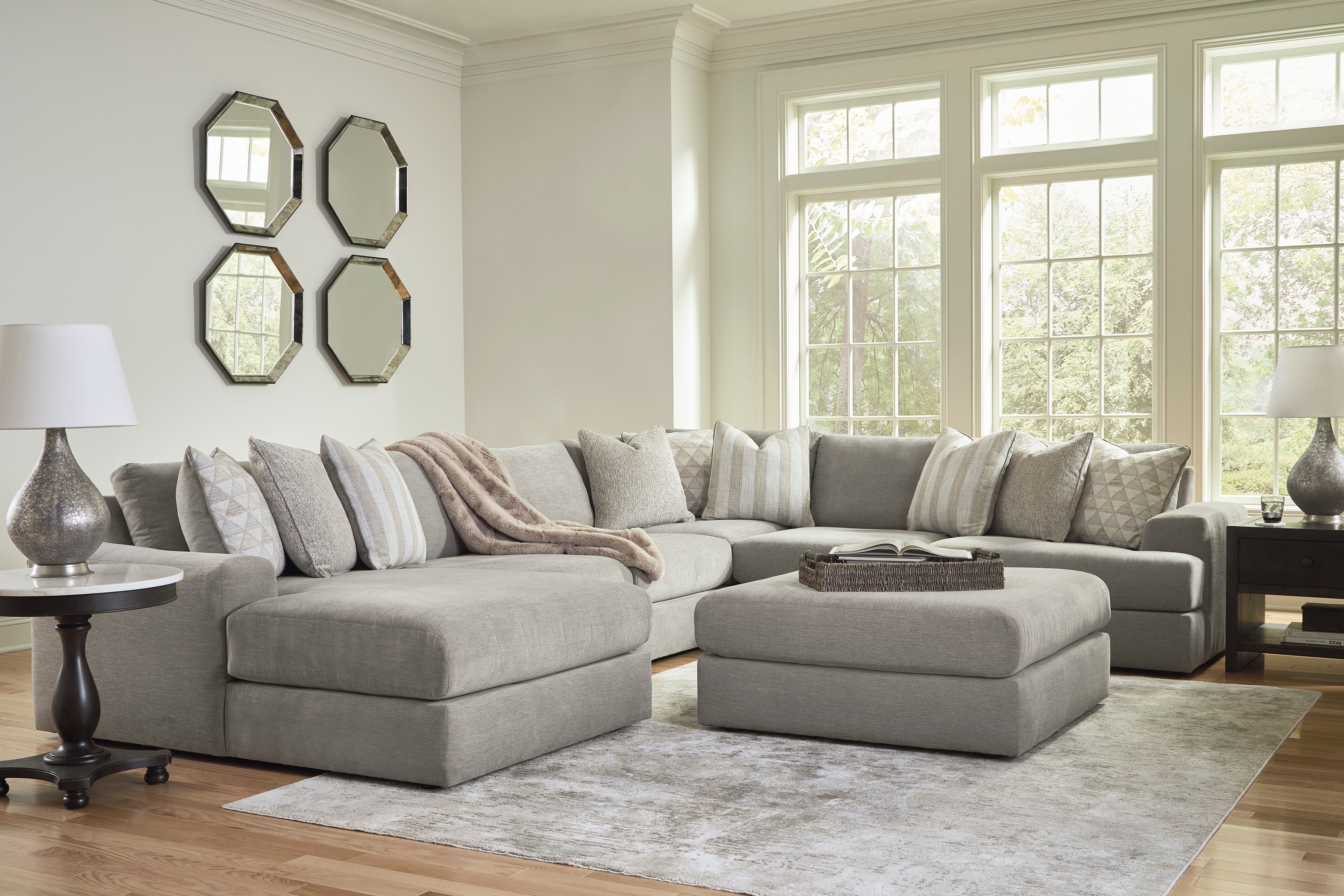 Ashley Avaliyah Ash 6-Piece LAF Chaise Sectional – Luna Furniture