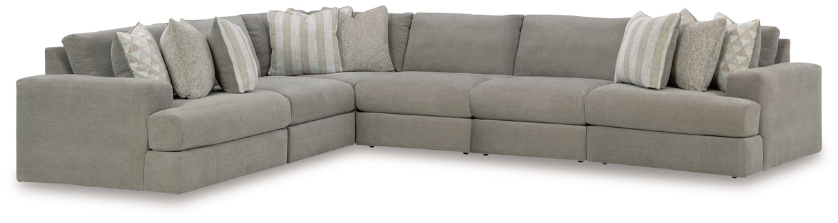 Avaliyah Ash 6-Piece Sectional with Ottoman from Ashley - Luna Furniture
