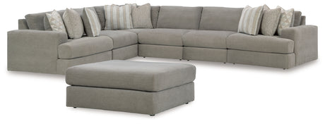 Avaliyah Ash 6-Piece Sectional with Ottoman from Ashley - Luna Furniture