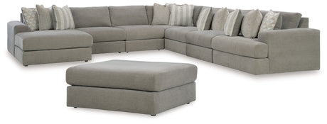 Avaliyah Ash 7-Piece Sectional with Ottoman from Ashley - Luna Furniture