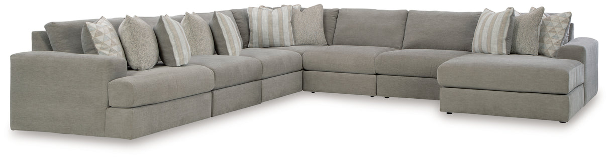 Avaliyah Ash 7-Piece Sectional with Ottoman from Ashley - Luna Furniture