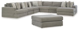 Avaliyah Ash 7-Piece Sectional with Ottoman from Ashley - Luna Furniture