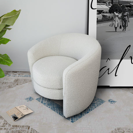 Avalon White Boucle Lounge Chair from Midinmod - Luna Furniture