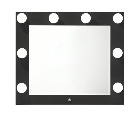 Avery Black Makeup Vanity Set with Lighted Mirror from Crown Mark - Luna Furniture