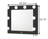 Morgan Black Makeup Vanity Set with Lighted Mirror from Crown Mark - Luna Furniture