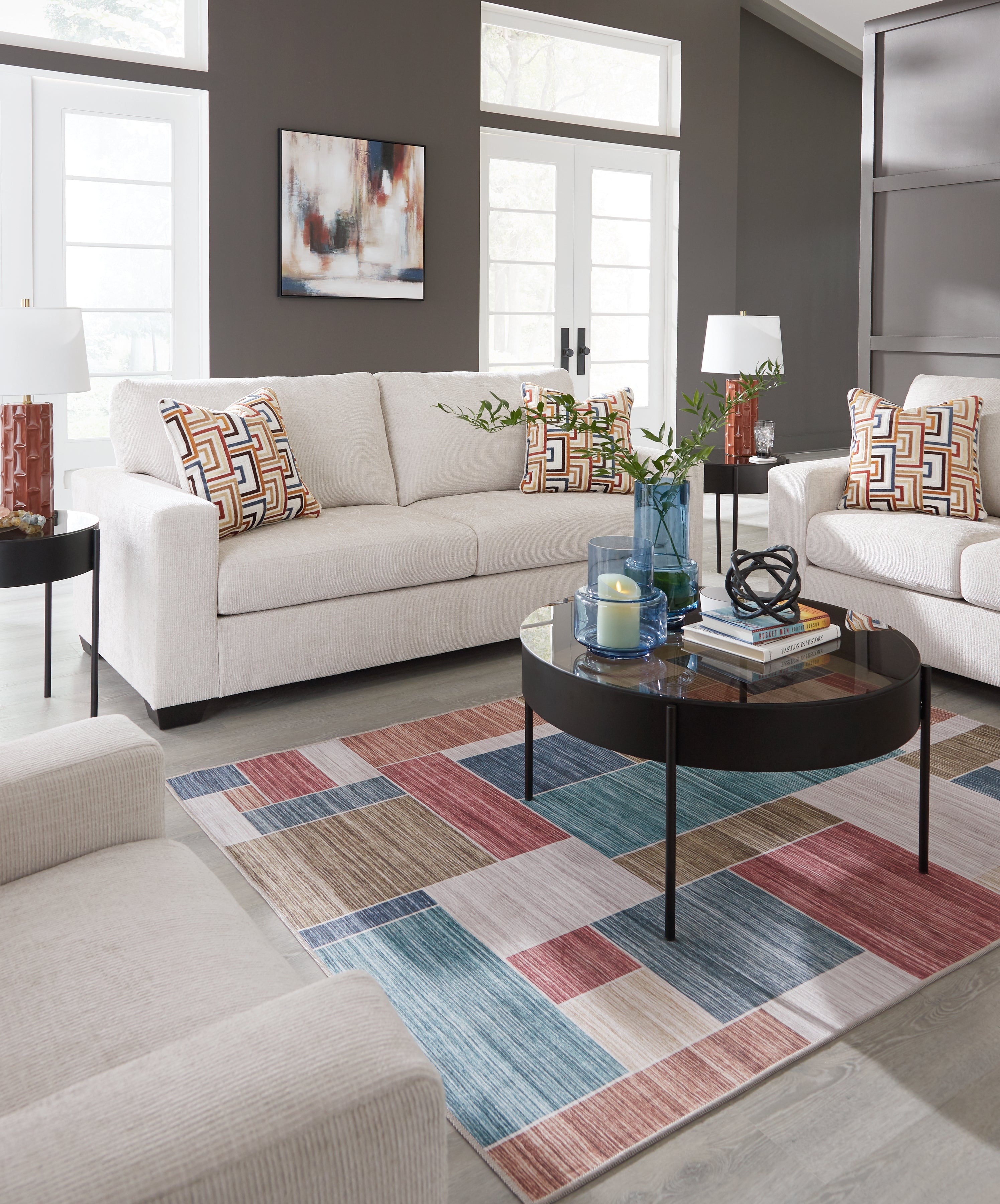 Ashley Aviemore Queen Sofa Sleeper and Loveseat – Luna Furniture