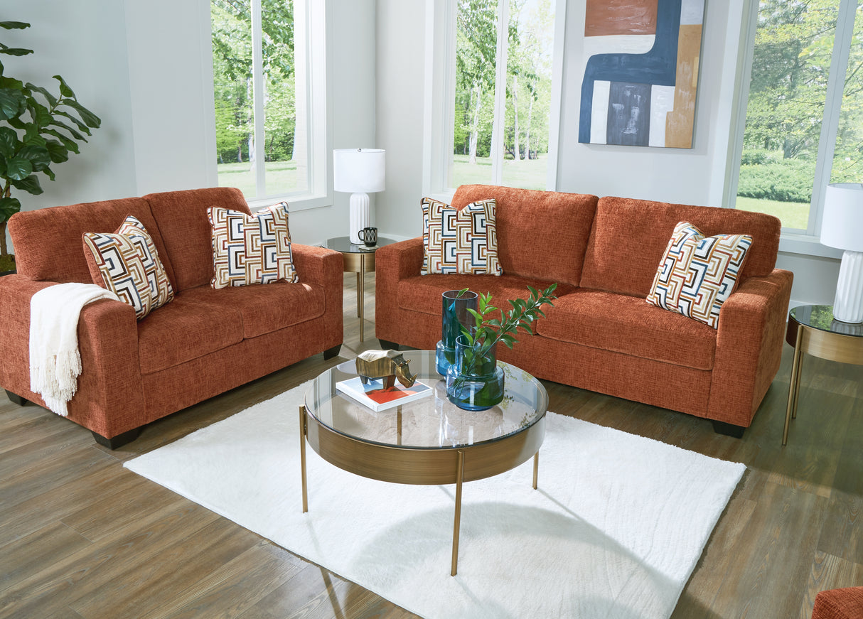 Aviemore Sofa and Loveseat in Spice from Ashley - Luna Furniture