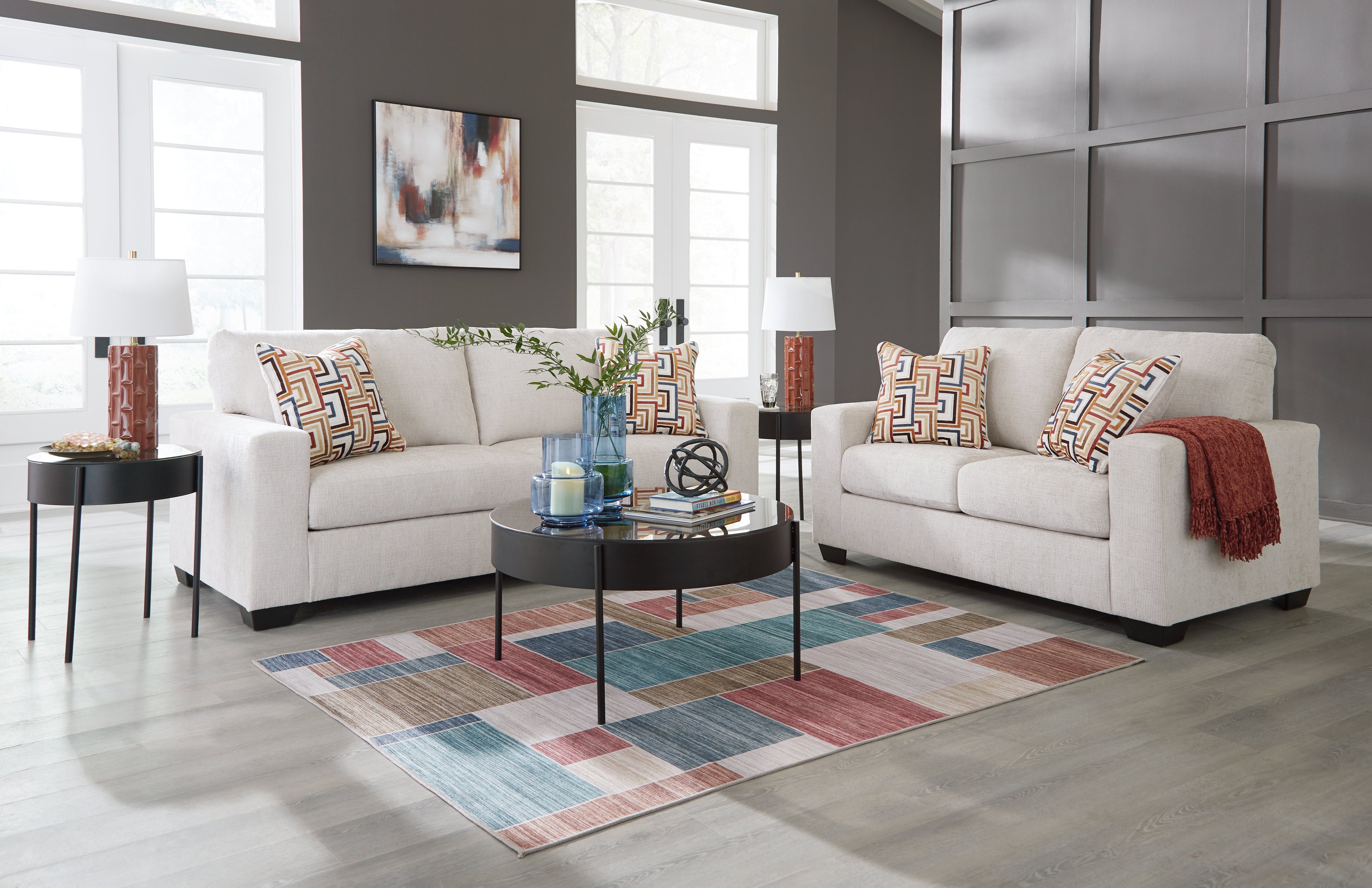 Ashley Aviemore Stone Living Room Set – Luna Furniture