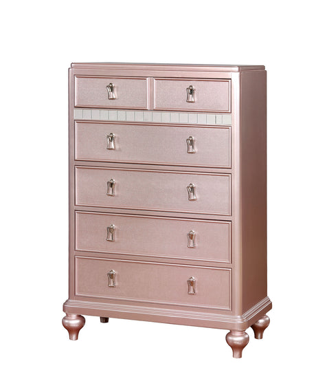 Avior Rose Gold Chest from Furniture of America - Luna Furniture