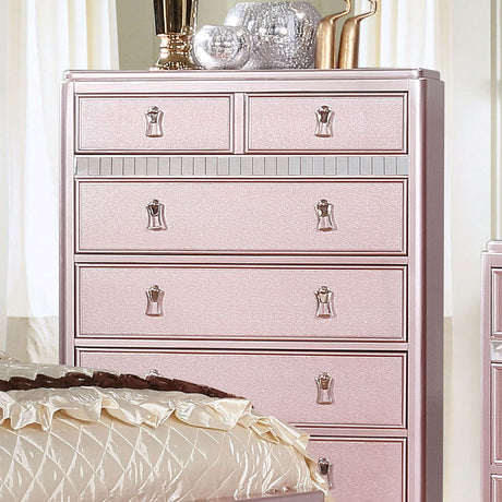 Avior Rose Gold Chest from Furniture of America - Luna Furniture