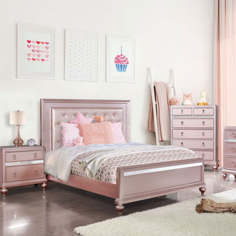 Avior Rose Gold Full Bed from Furniture of America - Luna Furniture