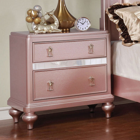 Avior Rose Gold Night Stand from Furniture of America - Luna Furniture