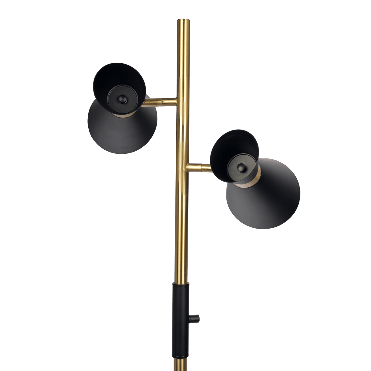 Axis Brassed Gold Floor Lamp with 4-Way Switch Double Spots with Metal Base from Midinmod - Luna Furniture