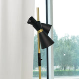 Axis Brassed Gold Floor Lamp with 4-Way Switch Double Spots with Metal Base from Midinmod - Luna Furniture