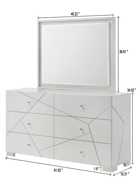 Ayla White Bedroom Mirror (Mirror Only) from Crown Mark - Luna Furniture