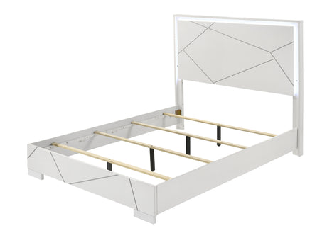 Ayla White King Panel Bed from Crown Mark - Luna Furniture