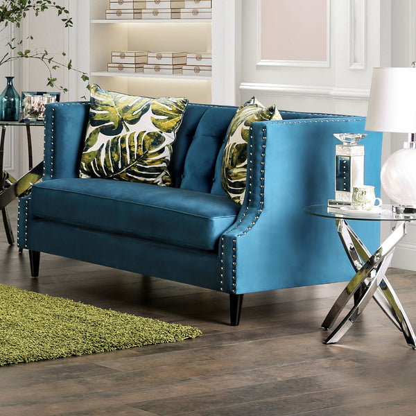Azuletti Dark Teal/Apple Green Loveseat