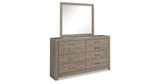 Culverbach Queen Panel Bed with Mirrored Dresser, Chest and 2 Nightstands in Gray from Ashley Furniture - Luna Furniture