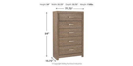 Culverbach Queen Panel Bed with Mirrored Dresser and Chest in Gray from Ashley Furniture - Luna Furniture