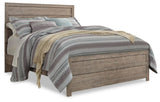Culverbach Gray Queen Panel Bed with Mirrored Dresser, Chest and 2 Nightstands from Ashley Furniture - Luna Furniture