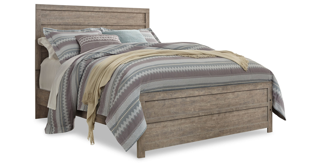 Culverbach Queen Panel Bed with Nightstand in Gray from Ashley Furniture - Luna Furniture
