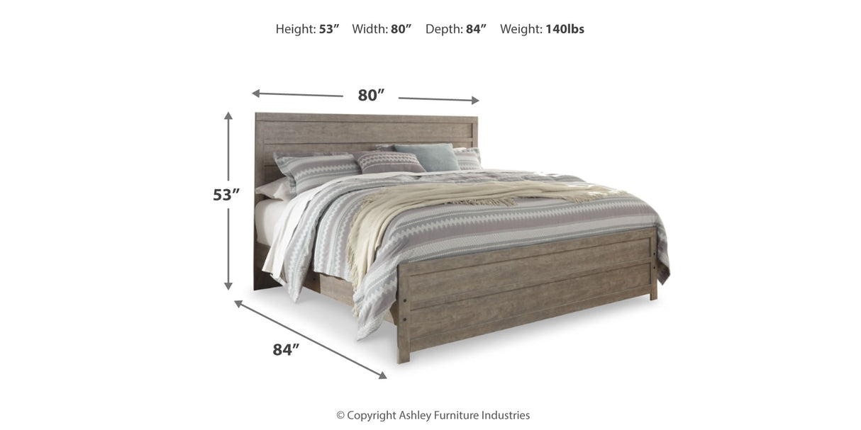 Culverbach King Panel Bed with Nightstand in Gray from Ashley Furniture - Luna Furniture